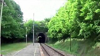 Italian slut fucked at station, swallows cum hard!