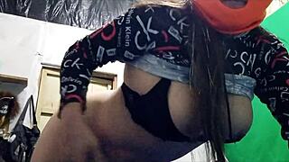 Mature Stepmother Wears Mask To Hide From Husband While Making Homemade Porn With Me, Showing Her Big Tits And Bent Over Ass.