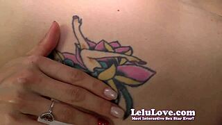 i touch and rub lelu love's tattoo, then cum all over it, so hot.