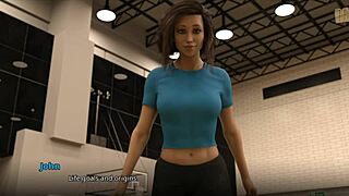 Feeling the excitement as I meet the new assistant coach with her big tits in this hentai scene