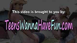 Feeling the intense slam in a hardcore threesome with big cocks at the party