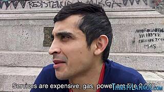 gay latino gives blowjob for facial in pov