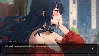 Horny girlfriend rips shirt in hentai game?