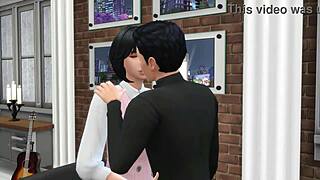 Horny girlfriend dreams of pornstar life in wild Sims 4 3D animation