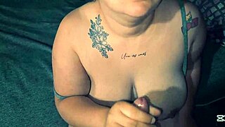 BBW Receives Cum All Over Her Big Natural Tits In Homemade Scene