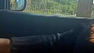 Latina Milf Fucks in Car with Mother-in-Law on Public Road