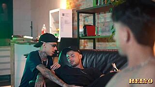 Colombian Teen with Tattoos Joins Wild Group Action with Twins.