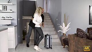 old man over fifty boldly bangs young twenty-two gf