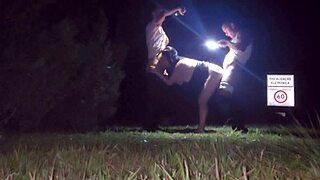 met two fans at the club, got wet, and let them bang me raw in public on the street