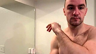 i prepare my muscular body for porn shooting backstage, feeling every inch