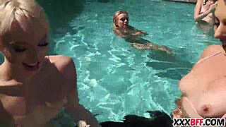 Best Friends Dive into Wild Action at a Sexy Pool Party