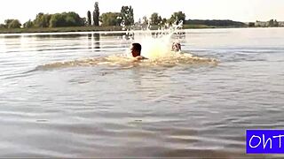 erika & karol show big tits in public