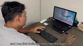 Leidy bangs technician for computer fix in POV Mexican homemade video
