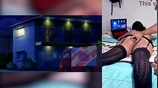 Reacting to hentai blowjobs with cum in throat and big tits