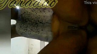 drilling the ebony babe’s rear standing up in the bathroom.