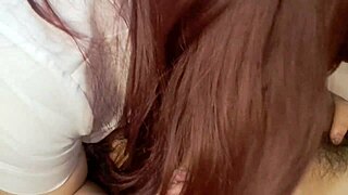 suggestive blowjob leads to cum in mouth for asian babe