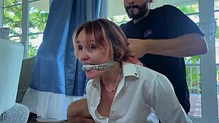 my girlfriend becomes needy with tickling from friend.