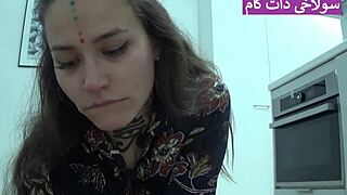 Beautiful Long-Haired Babe Straightens Boyfriend's Cock