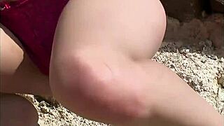 coed ana fey teases over panties in public view