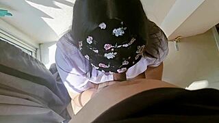 Hey, look at this cute Thai girl with a beautiful ass. She gets fucked POV and cums inside!