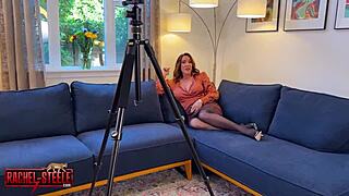 Redhead milf rides hairy pussy on big ass