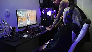 Hey, can you handle watching this goth otaku get slammed while gaming?