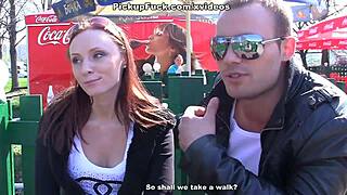 Redhead picked up and drilled hard in public park encounter