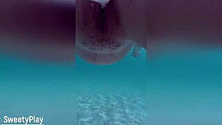 Multiple creampies underwater, watch cum drip inside her tight hole.