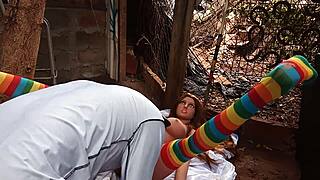 Holy crap, watch Leitinho stuff a sex toy in her friend's wet hole!