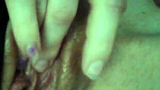 Russian MILF rubs her dripping wet pussy in close-up