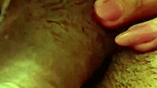 juanlatino cums on her face while she kneels, close-up action