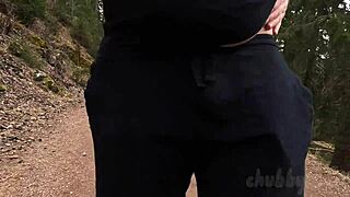 i'm back flashing my chubby body in the forest again