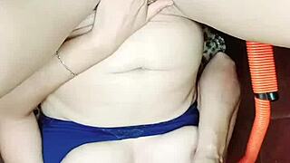 latina brunette feels huge dildo deep inside. her creamy release spills out in solo play.