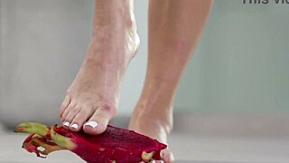 check out this 4k hot footfetish crushing fruits with bare feet and heels