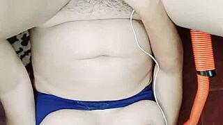 latina brunette feels huge dildo deep inside. her creamy release spills out in solo play.