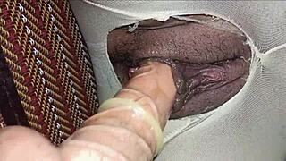 Pretty girl’s cum-filled orgasm while fucking two men in a row