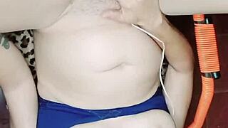 latina brunette feels huge dildo deep inside. her creamy release spills out in solo play.