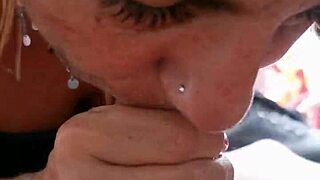 Blowjob in tent with hot creampie?