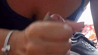Blowjob in tent with hot creampie?