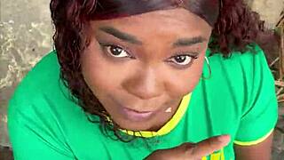 Helping Stranger for Forest Sex with Monster Cock, Almost Caught