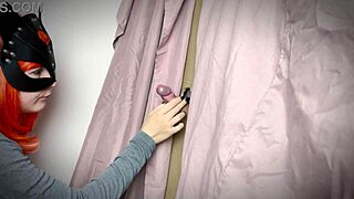 ginger girl discovers gloryhole for teasing blowjob