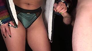 Cum Falls on Face After Three Intense Handjobs