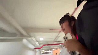 Petite teen blows interracial cock for cumshot