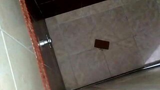 Spying on Hot Shower in Public Bathroom - PUSSY Peek!