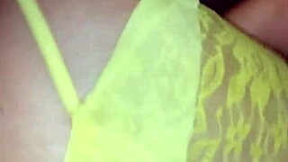 Wife in stockings bends over for intense doggy style fucking with deep penetration