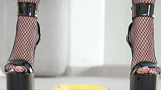 Petite Girl Crushes Fruits With High Heels In Hot Footfetish