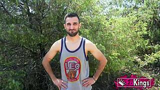 Stunning black babe enjoys passionate outdoor quickie fuck