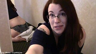 Chubby Redhead Babe Humps Pillow Hard on Floor in Shorts