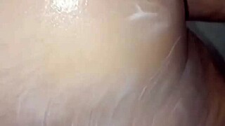 Cute young babe showering when neighbor sneaks in for a surprise