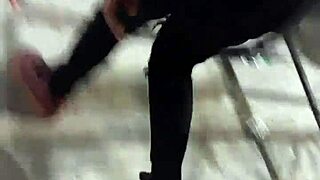 After party, young Latina caught on street couldn't last 5 minutes with legs spread wide open